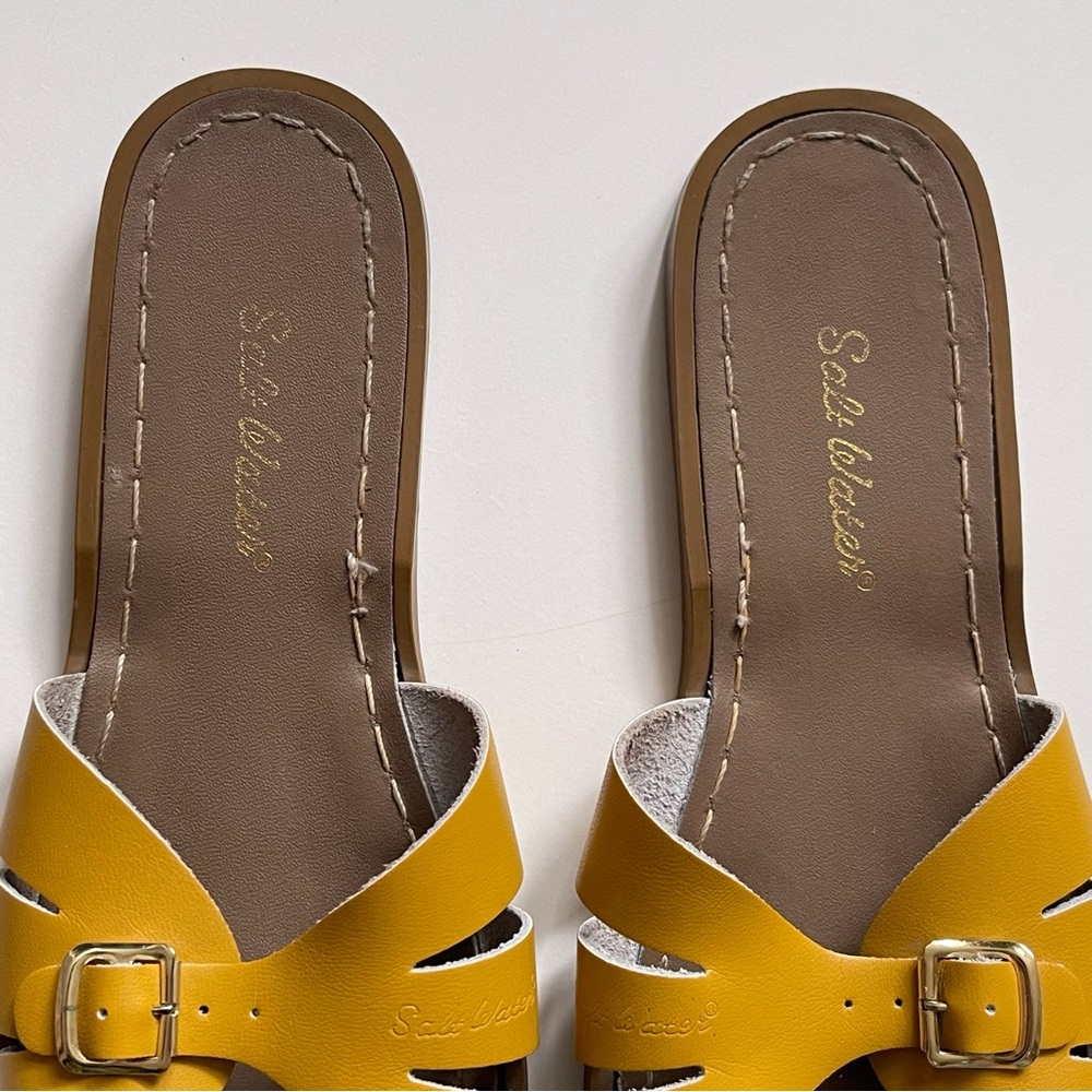 Salt Water Womens Mustard Classic Slides - Size US 8 / Hoy Size 6 - Picture 7 of 15